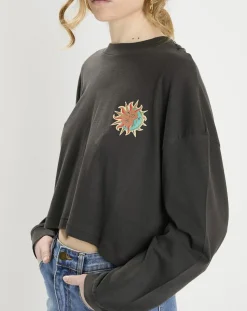 T-Shirt cropped Boyfriend noir