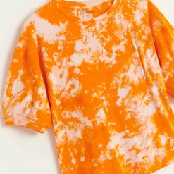 T-Shirt en Coton Adia tie & dye orange/rose