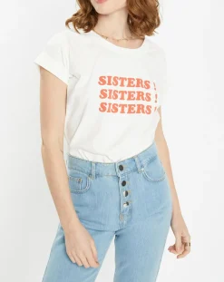 T-Shirt en Coton Bio Sisters blanc