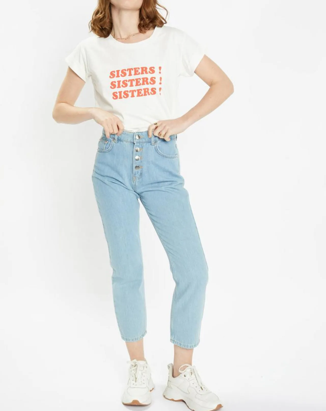 T-Shirt en Coton Bio Sisters blanc