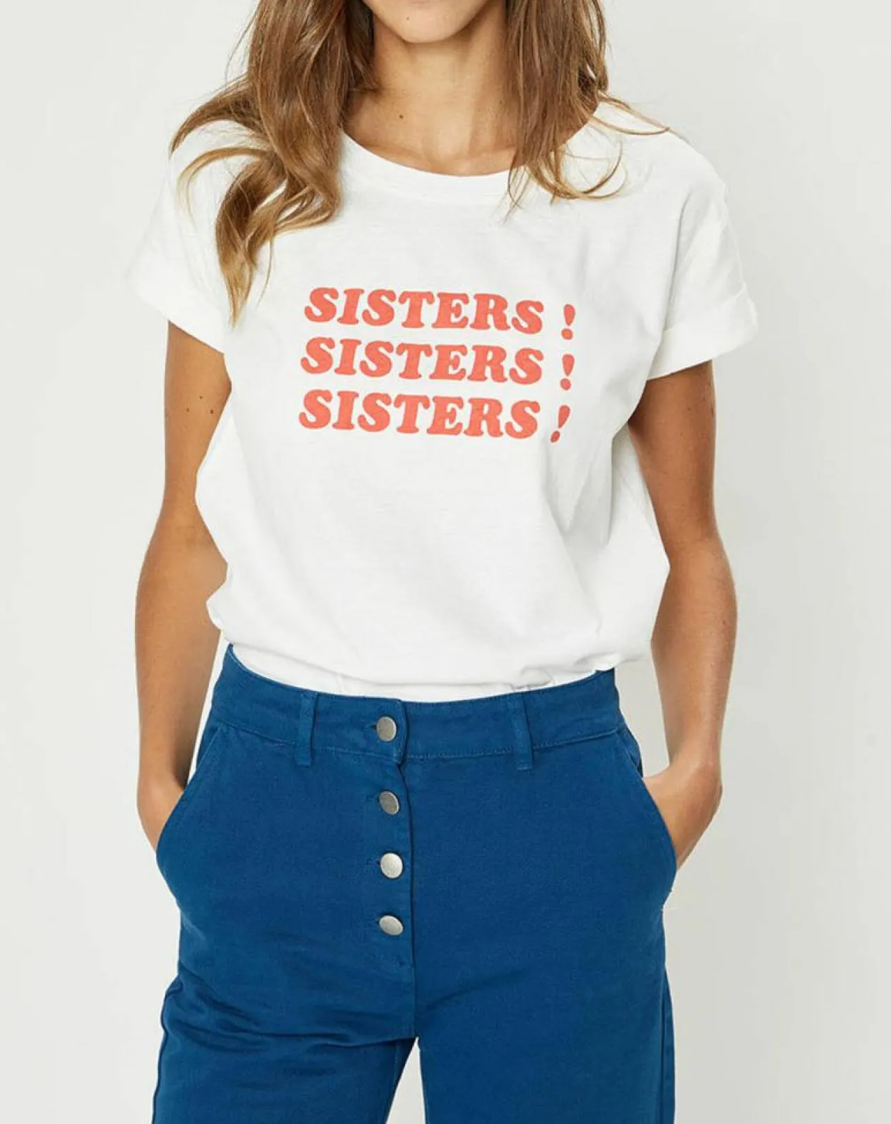 T-Shirt en Coton Bio Sisters blanc