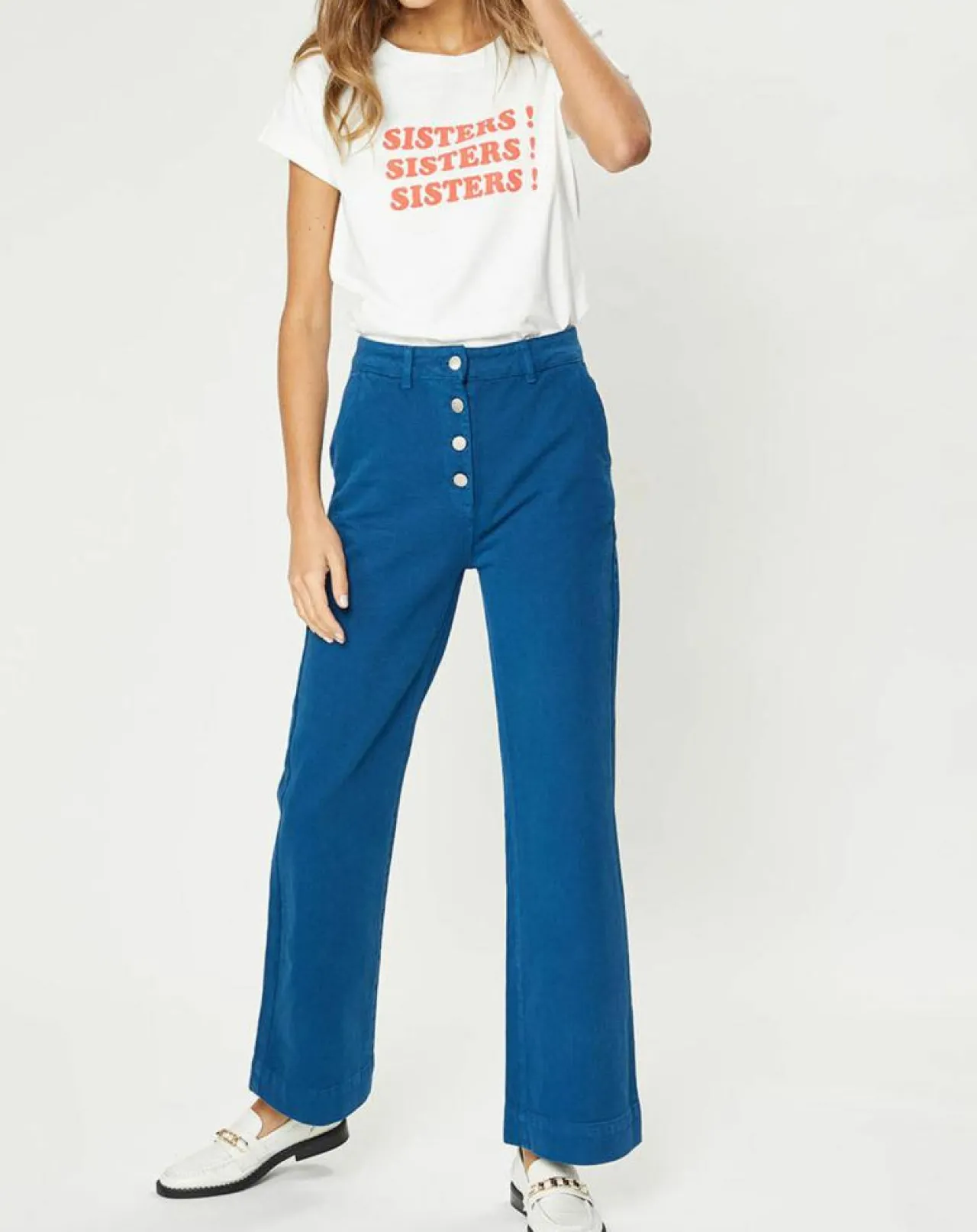 T-Shirt en Coton Bio Sisters blanc