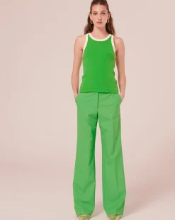 T-Shirt en Coton Biologique côtelé vert