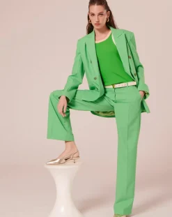 T-Shirt en Coton Biologique côtelé vert