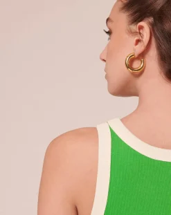 T-Shirt en Coton Biologique côtelé vert