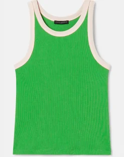 T-Shirt en Coton Biologique côtelé vert