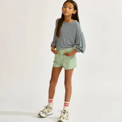 T-Shirt en Lin mélangé Volly rayé bleu/blanc