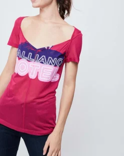 T-Shirt fin avec imprimé pourpre