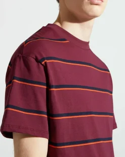 T-Shirt Flooray mc pique rayé bordeaux