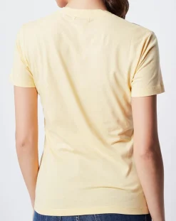 T-Shirt imprimé avec perles jaune/multicolore