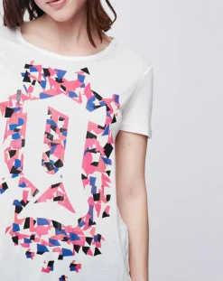 T-Shirt imprimé blanc cassé/multicolore