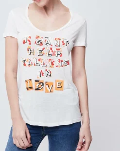 T-Shirt imprimé blanc cassé/multicolore