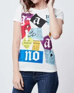 T-Shirt imprimé blanc cassé/multicolore