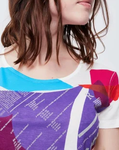 T-Shirt imprimé cassé/multicolore