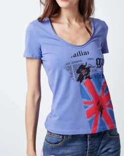 T-Shirt imprimé drapeau bleu lavande