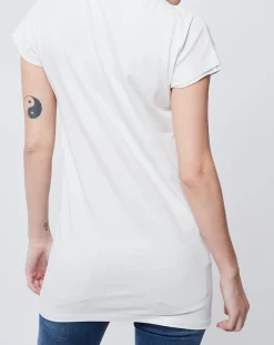 T-Shirt imprimé Gazette et fleurs blanc cassé/multicolore