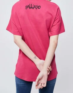 T-Shirt imprimé rose foncé