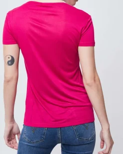 T-Shirt imprimé rose foncé/multicolore