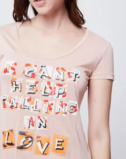 T-Shirt imprimé rose saumon