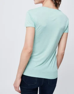 T-Shirt imprimé vert d'eau/vert/blanc