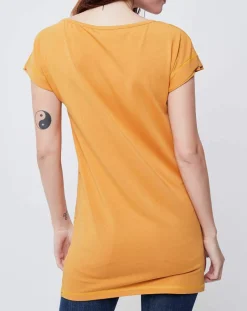 T-Shirt long Gazette orange/rouge/gris