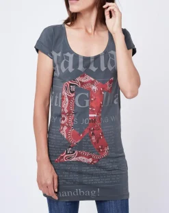 T-Shirt Long gris ardoise