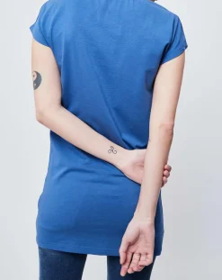 T-Shirt Long imprimé bleu