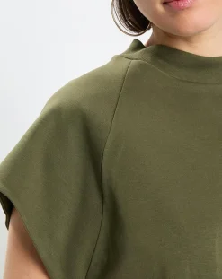 T-Shirt loose Crop kaki