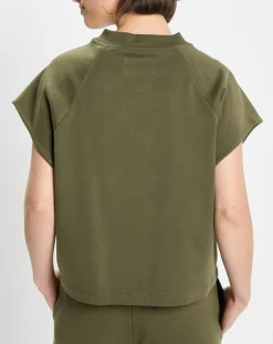 T-Shirt loose Crop kaki