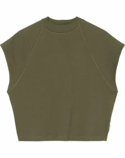 T-Shirt loose Crop kaki
