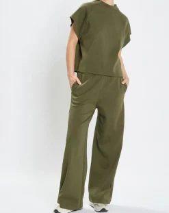 T-Shirt loose Crop kaki