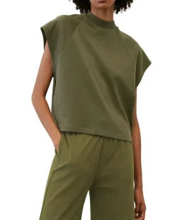 T-Shirt loose Crop kaki