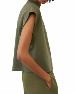T-Shirt loose Crop kaki