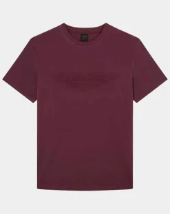 T-Shirt manches courtes Aston Martin Racing Embossé bordeaux