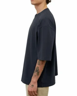 T-Shirt manches courtes Col Rd Oversize bleu marine