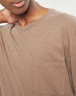 T-Shirt manches courtes Flamme Poche camel