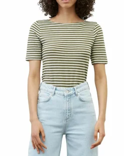 T-Shirt manches courtes Rayé Flame blanc/kaki