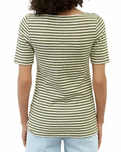 T-Shirt manches courtes Rayé Flame blanc/kaki