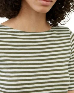 T-Shirt manches courtes Rayé Flame blanc/kaki