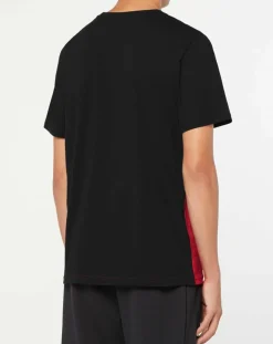 T-Shirt Musa en Coton bicolore noir/rouge