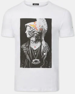 T-Shirt print rock blanc