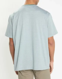 T-Shirt Regular Fit Mercerisé à rayures milleraie vert clair