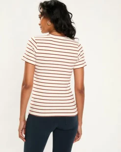 T-Shirt Rib écru/marron