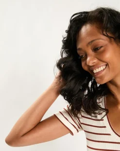 T-Shirt Rib écru/marron