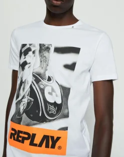 T-Shirt Rock Fluo blanc
