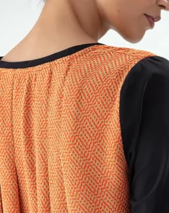 T-Shirt Signe noir/orange perlee