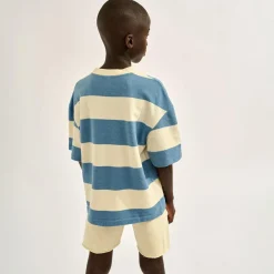 T-Shirt Sine rayé blanc/bleu