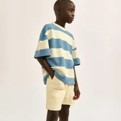 T-Shirt Sine rayé blanc/bleu