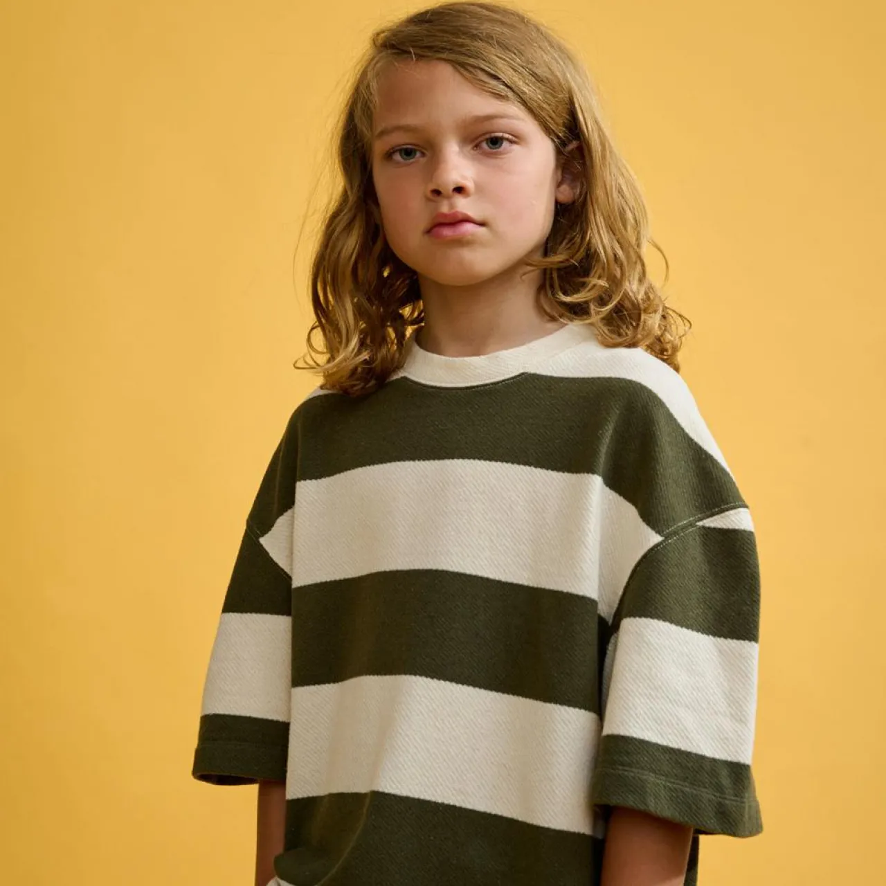 T-Shirt Sine rayé blanc/vert