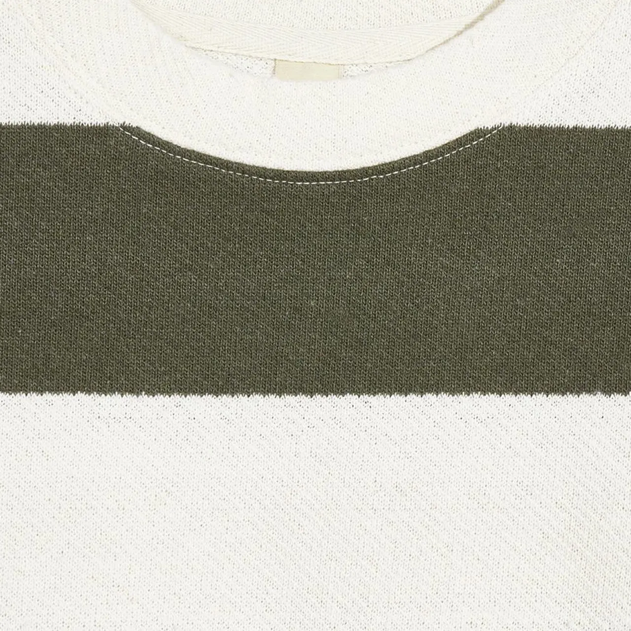 T-Shirt Sine rayé blanc/vert